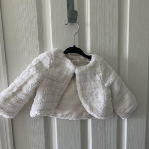 Gymboree Faux Fur Toddler Girl White Holiday Cover